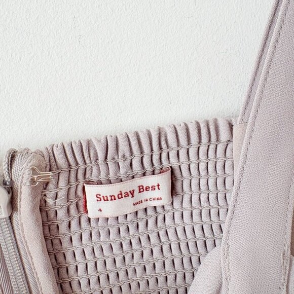 Aritzia Sunday Best Tie Bow Straps Weller Dress Ashen Grey Size 4 - Picture 5 of 6